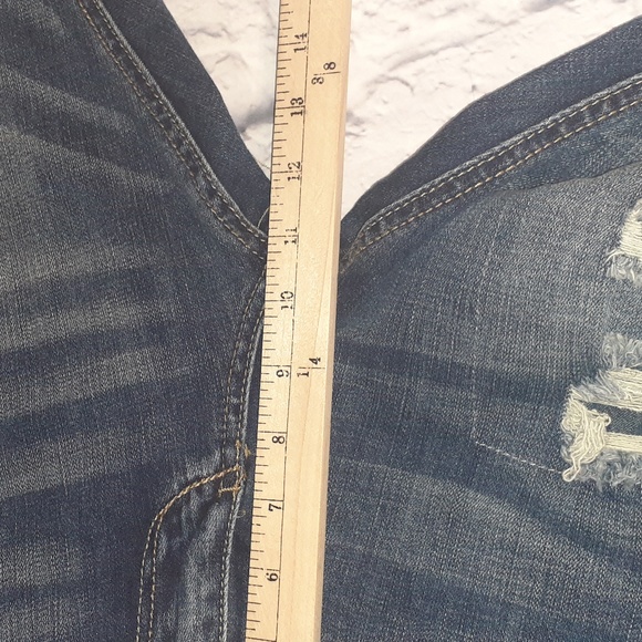 Heritage America Distressed Dark Indigo Denim Jeans Size 38X34 - Picture 10 of 14